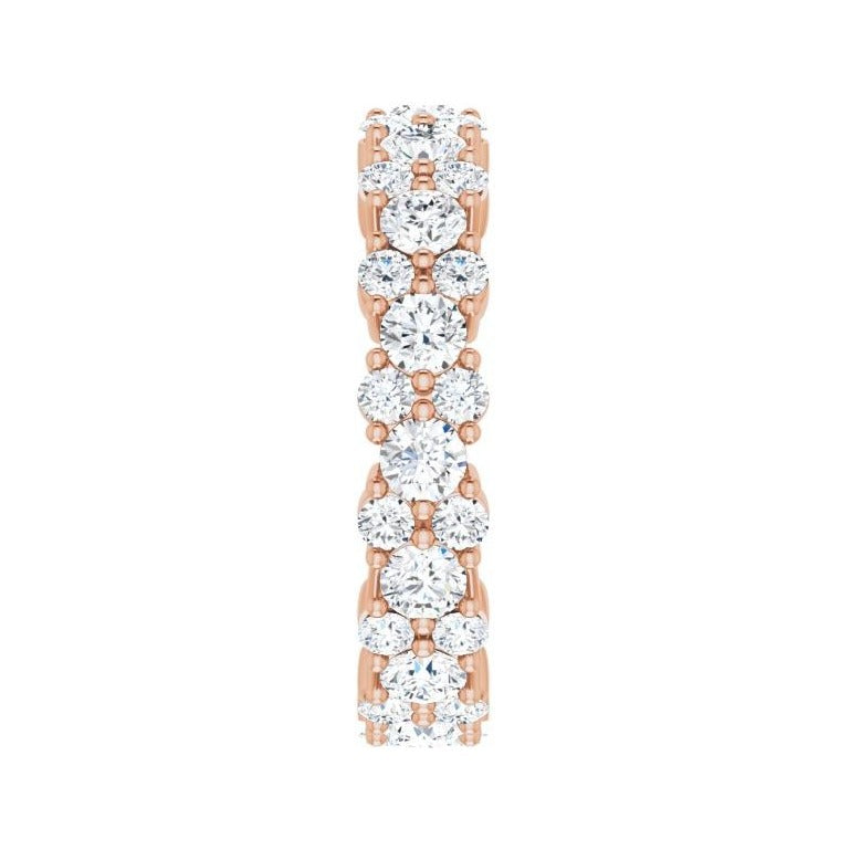 Sapphire Row Lab-Grown Diamond Cluster Eternity Band - 14K Rose Gold, 4 (view 4)