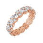 Sapphire Row Lab-Grown Diamond Cluster Eternity Band - 14K Rose Gold, 7