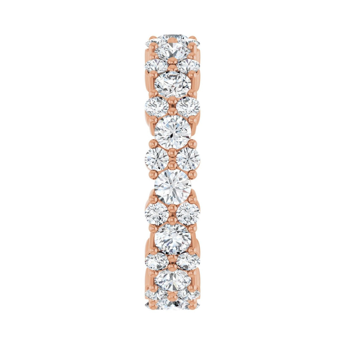 Sapphire Row Lab-Grown Diamond Cluster Eternity Band - 14K Rose Gold, 7 (view 4)