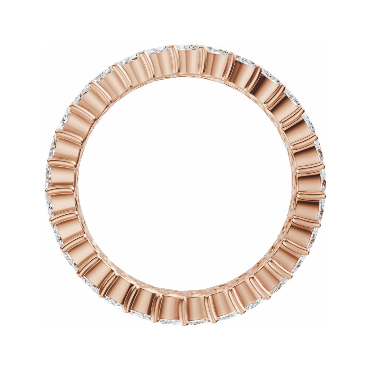 Sapphire Row Natural Diamond Double Marquise Eternity Band - 14K Rose Gold (view 2)