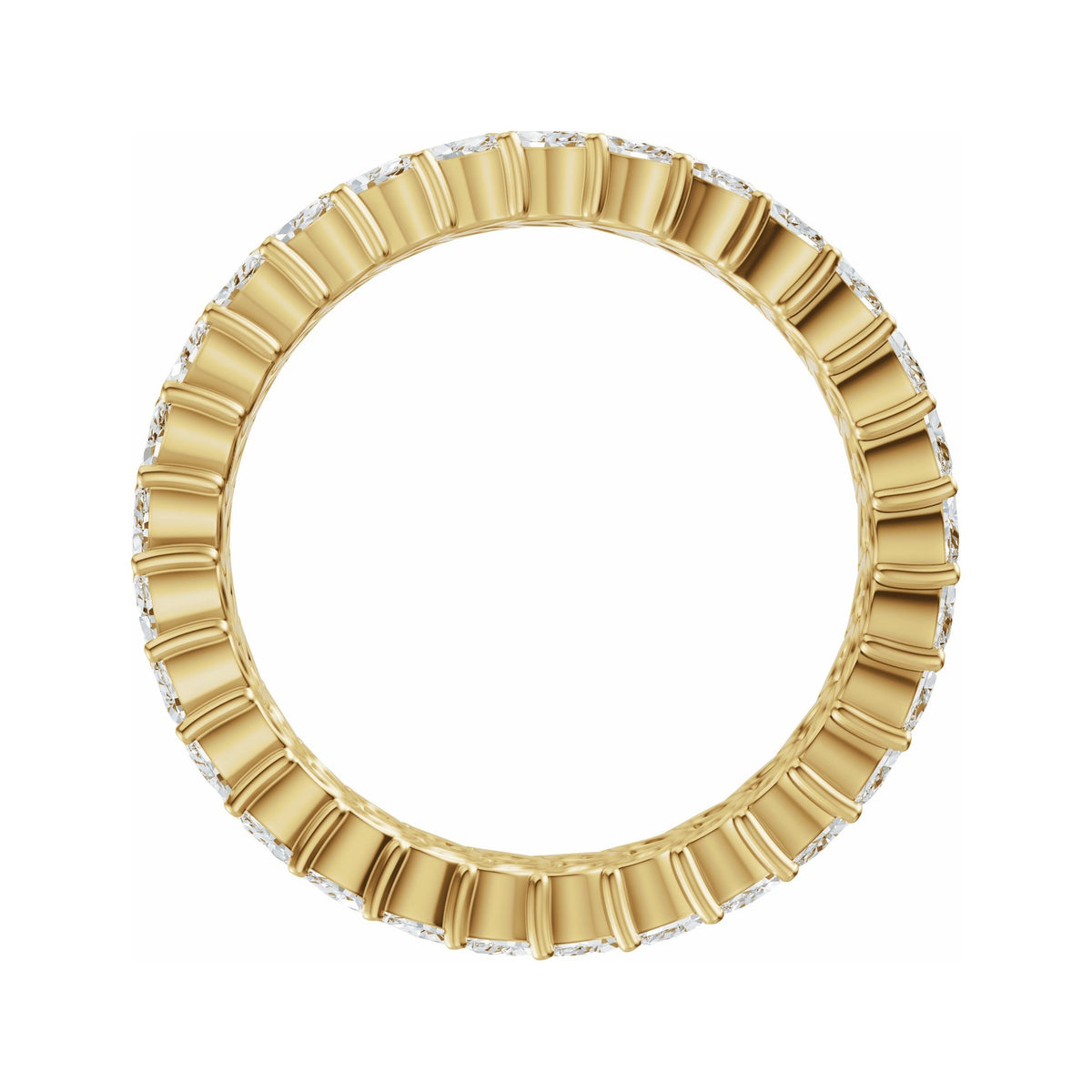 Sapphire Row Natural Diamond Double Marquise Eternity Band - 14K Yellow Gold (view 2)