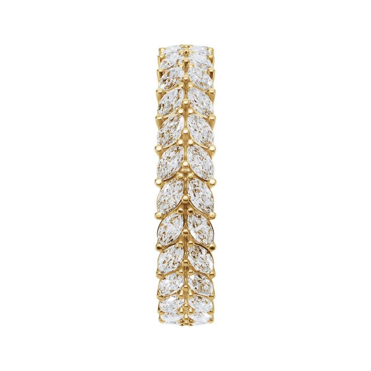 Sapphire Row Natural Diamond Double Marquise Eternity Band - 14K Yellow Gold (view 4)