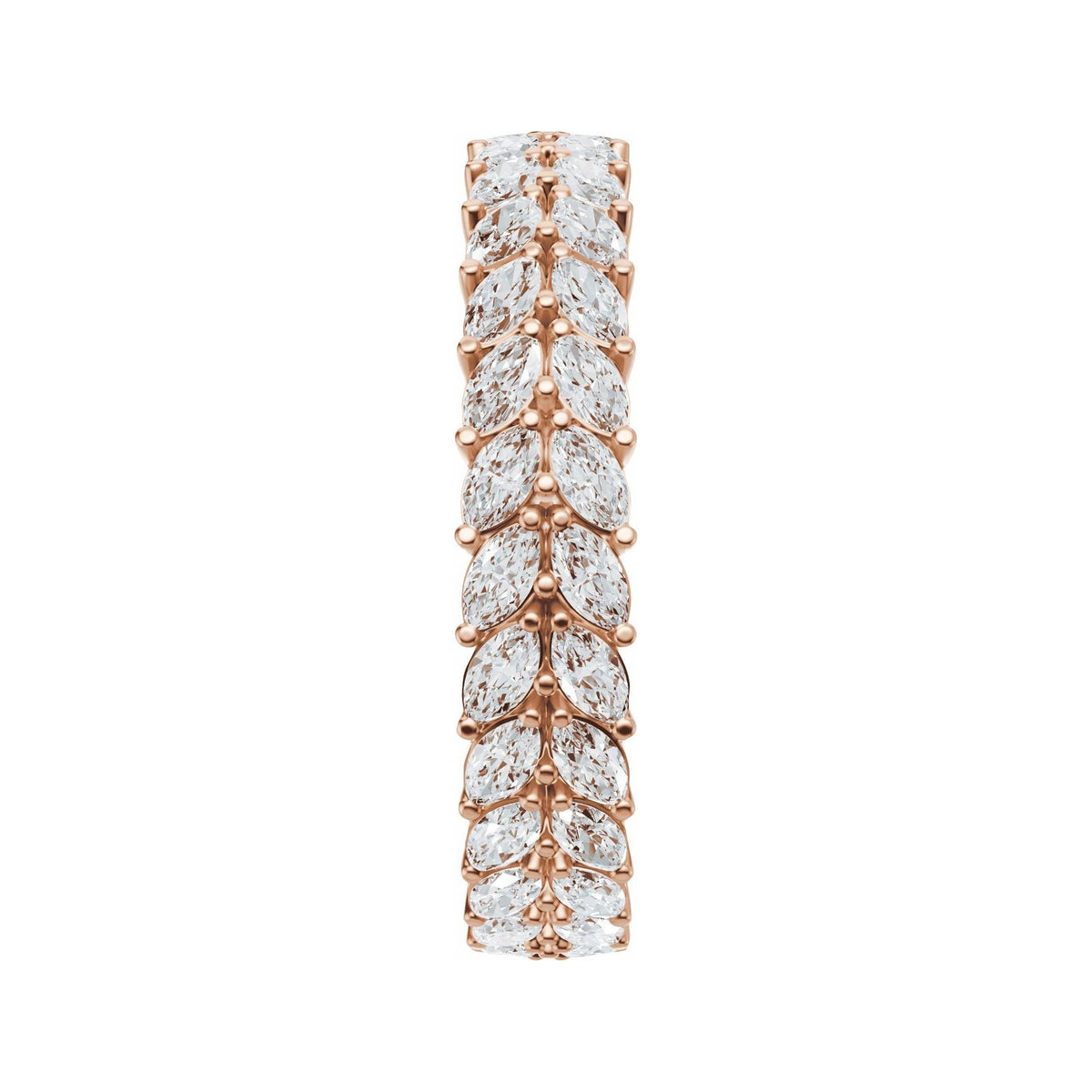 Sapphire Row Lab-Grown Diamond Double Marquise Eternity Band - 14K Rose Gold (view 4)