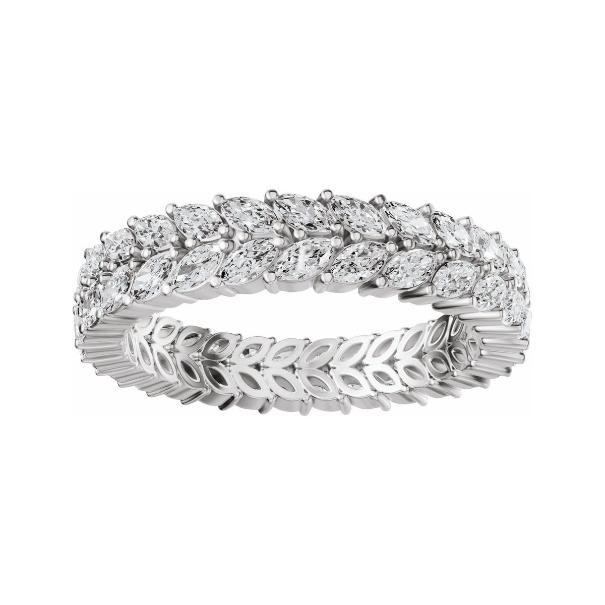 Sapphire Row Lab-Grown Diamond Double Marquise Eternity Band - Platinum (view 3)
