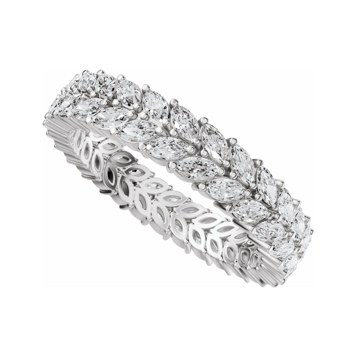 Sapphire Row Lab-Grown Diamond Double Marquise Eternity Band - Platinum (view 5)