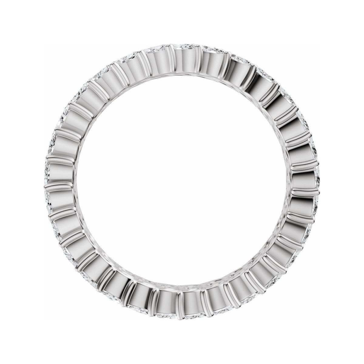 Sapphire Row Lab-Grown Diamond Double Marquise Eternity Band - 14K White Gold (view 2)
