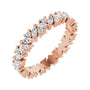 Sapphire Row Natural Diamond Marquise Cluster Band - 14K Rose Gold, 8