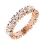 Sapphire Row Lab-Grown Diamond Marquise Cluster Band - 14K Rose Gold, 4.5