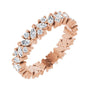 Sapphire Row Lab-Grown Diamond Marquise Cluster Band - 14K Rose Gold, 5.5