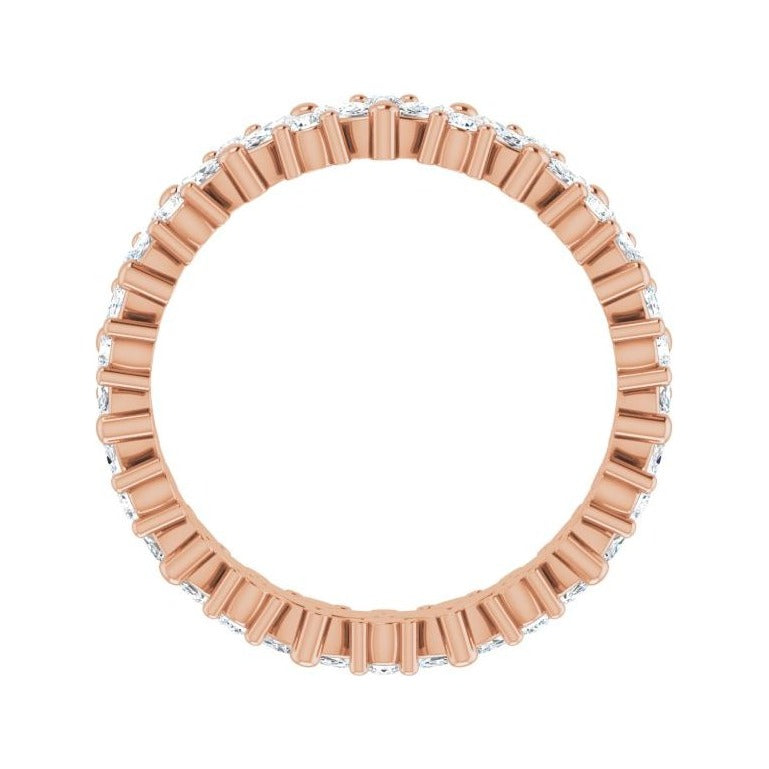Sapphire Row Lab-Grown Diamond Marquise Cluster Band - 14K Rose Gold, 5.5 (view 2)