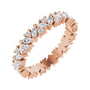 Sapphire Row Lab-Grown Diamond Marquise Cluster Band - 14K Rose Gold, 7.5
