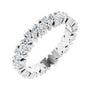 Sapphire Row Lab-Grown Diamond Marquise Cluster Band - 14K White Gold, 6.5