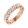Sapphire Row Lab-Grown Diamond Marquise Cluster Band - 14K Rose Gold, 4