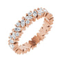Sapphire Row Lab-Grown Diamond Marquise Cluster Band - 14K Rose Gold, 5