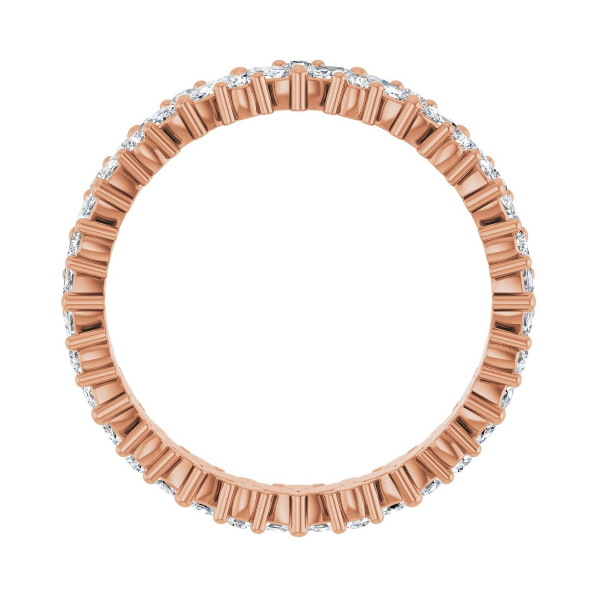 Sapphire Row Lab-Grown Diamond Marquise Cluster Band - 14K Rose Gold, 7 (view 2)