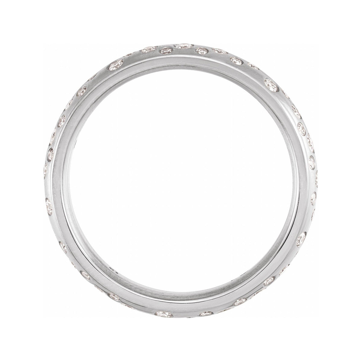 Sapphire Row Natural Diamond Flush-Set Scatter Band - Platinum (view 2)