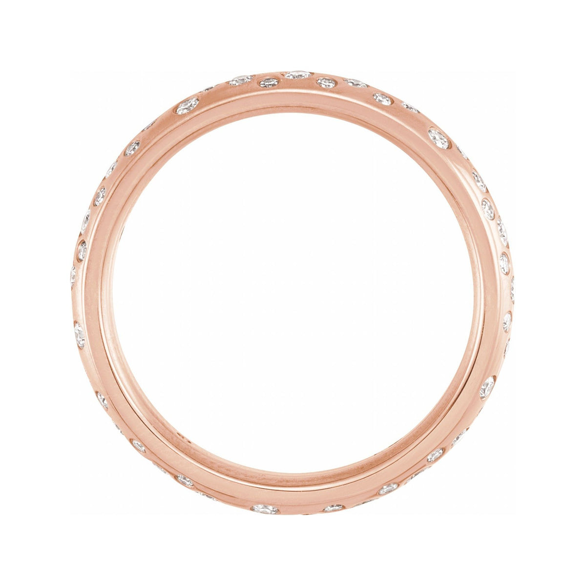 Sapphire Row Natural Diamond Flush-Set Scatter Band - 14K Rose Gold (view 2)