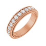 Sapphire Row Natural Diamond Rope-Edge Eternity Band - 14K Rose Gold, 2 mm, 5