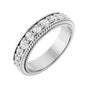 Sapphire Row Natural Diamond Rope-Edge Eternity Band - 14K White Gold, 2.5 mm, 6.5