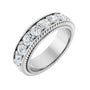 Sapphire Row Natural Diamond Rope-Edge Eternity Band - 14K White Gold, 3 mm, 5