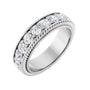 Sapphire Row Natural Diamond Rope-Edge Eternity Band - 14K White Gold, 3 mm, 6