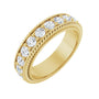 Sapphire Row Natural Diamond Rope-Edge Eternity Band - 14K Yellow Gold, 2.5 mm, 4.5