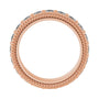 Sapphire Row Natural Diamond Rope-Edge Eternity Band - 14K Rose Gold, 3 mm, 6.5 (view 2)
