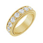 Sapphire Row Natural Diamond Rope-Edge Eternity Band - 14K Yellow Gold, 3 mm, 4