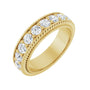 Sapphire Row Natural Diamond Rope-Edge Eternity Band - 14K Yellow Gold, 3 mm, 6