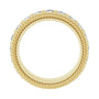 Sapphire Row Natural Diamond Rope-Edge Eternity Band - 14K Yellow Gold, 3 mm, 6 (view 2)