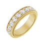 Sapphire Row Natural Diamond Rope-Edge Eternity Band - 14K Yellow Gold, 2.5 mm, 4