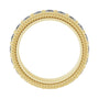 Sapphire Row Natural Diamond Rope-Edge Eternity Band - 14K Yellow Gold, 3 mm, 6.5 (view 2)