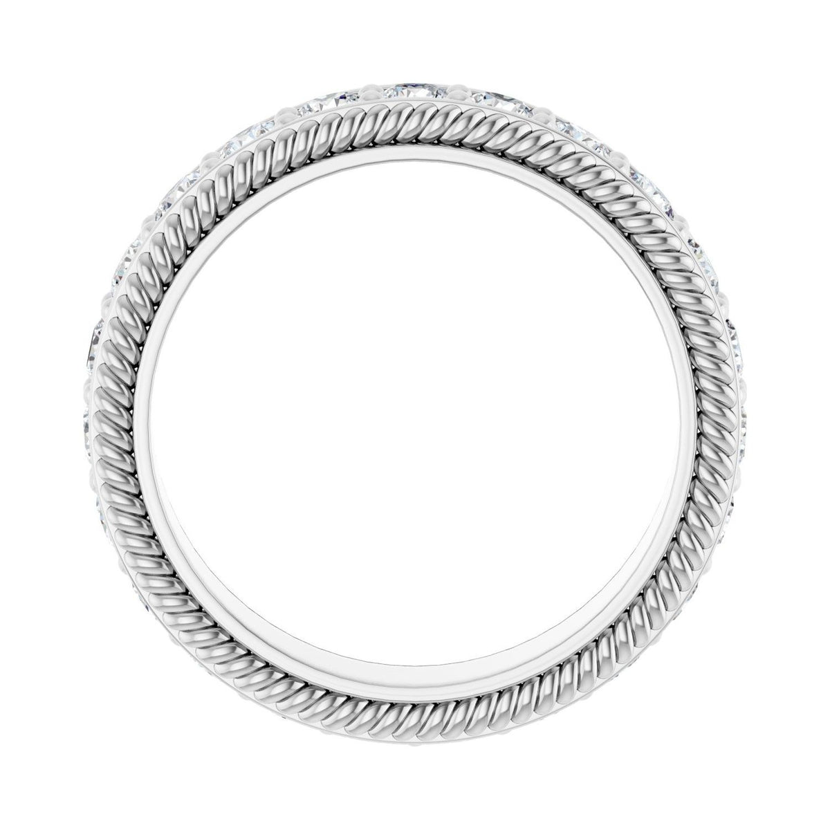 Sapphire Row Natural Diamond Rope-Edge Eternity Band - Platinum, 2.5 mm, 6 (view 2)