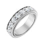 Sapphire Row Natural Diamond Rope-Edge Eternity Band - Platinum, 3 mm, 5.5