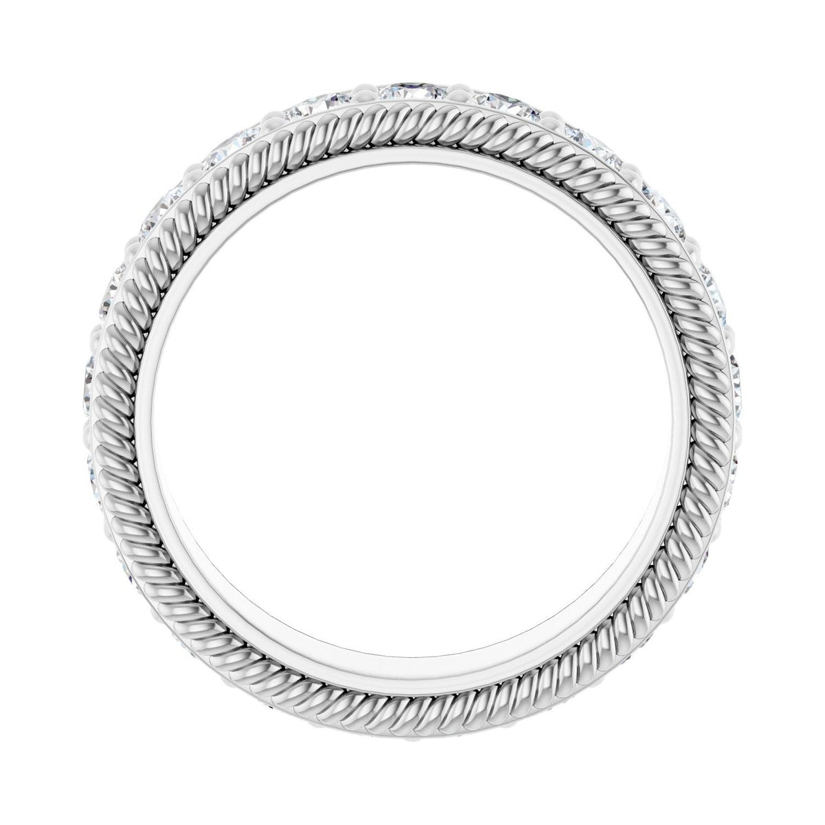 Sapphire Row Natural Diamond Rope-Edge Eternity Band - Platinum, 3 mm, 7.5 (view 2)