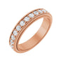 Sapphire Row Lab-Grown Diamond Rope-Edge Eternity Band - 14K Rose Gold, 2 mm, 6