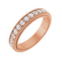 Sapphire Row Lab-Grown Diamond Rope-Edge Eternity Band - 14K Rose Gold, 2 mm, 7