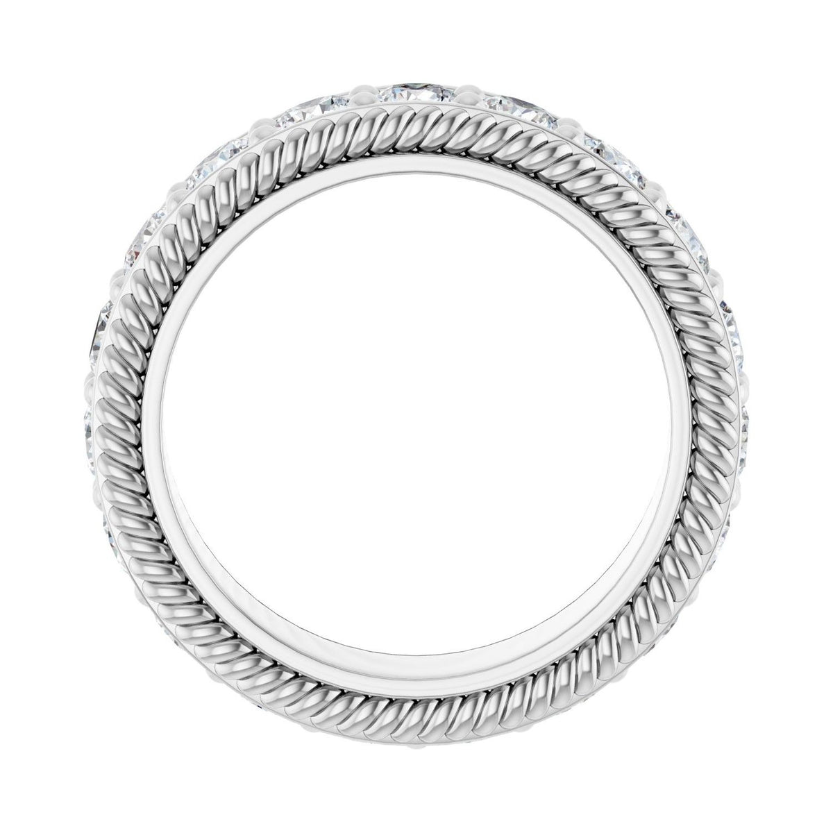 Sapphire Row Lab-Grown Diamond Rope-Edge Eternity Band - Platinum, 3 mm, 5 (view 2)