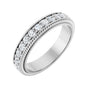 Sapphire Row Lab-Grown Diamond Rope-Edge Eternity Band - 14K White Gold, 2 mm, 6