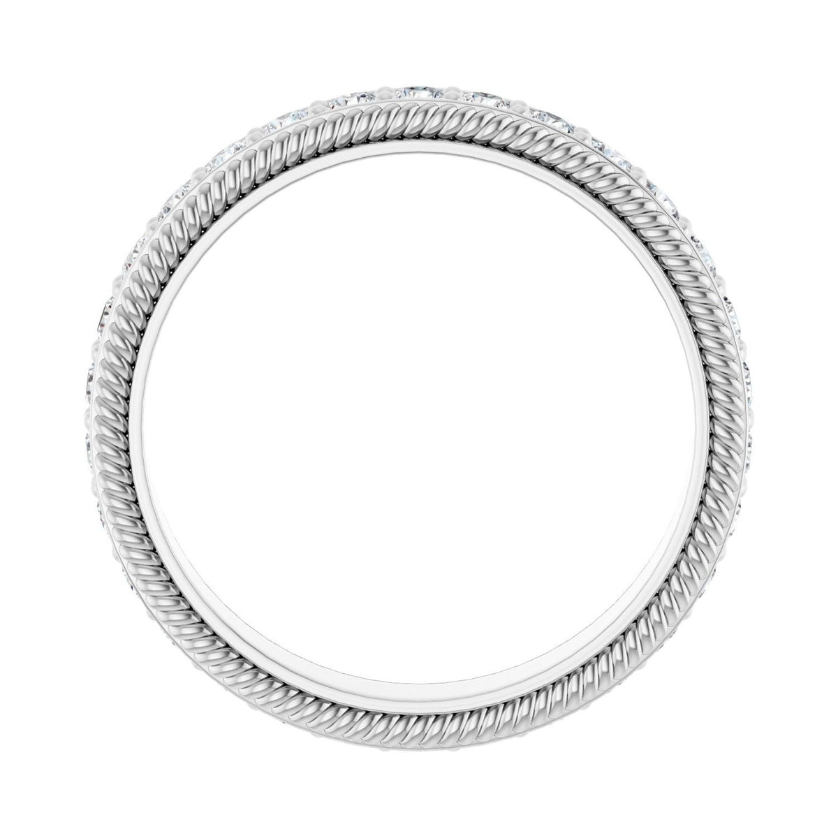 Sapphire Row Lab-Grown Diamond Rope-Edge Eternity Band - 14K White Gold, 2 mm, 8 (view 2)