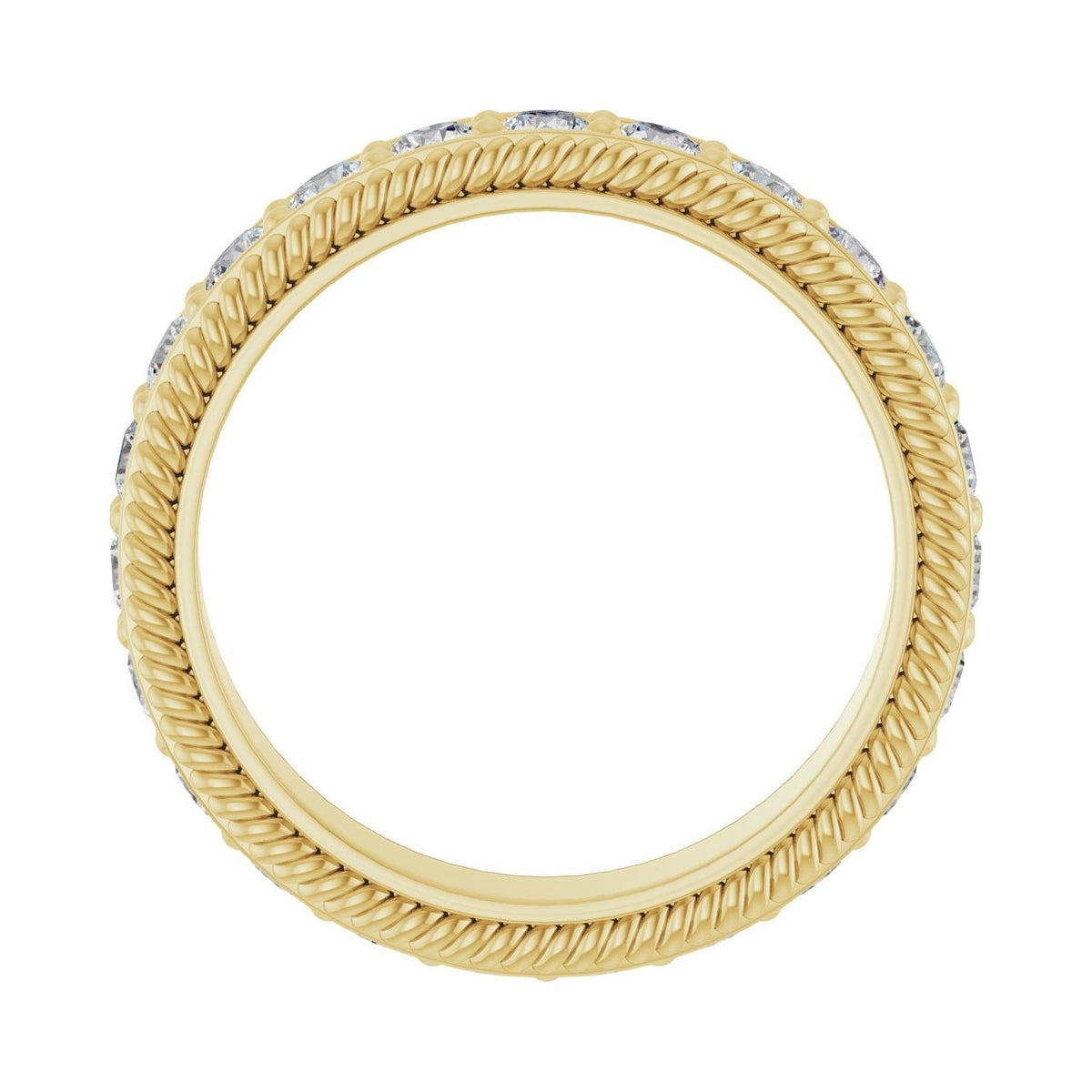 Sapphire Row Lab-Grown Diamond Rope-Edge Eternity Band - 14K Yellow Gold, 2.5 mm, 6.5 (view 2)