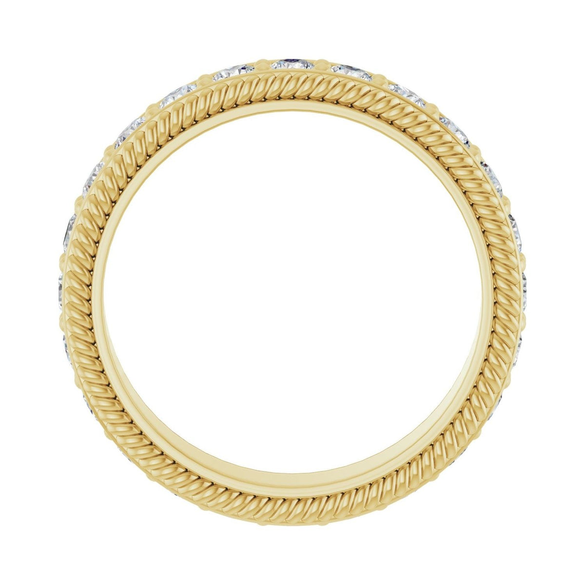 Sapphire Row Lab-Grown Diamond Rope-Edge Eternity Band - 14K Yellow Gold, 2.5 mm, 7.5 (view 2)