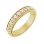 Sapphire Row Lab-Grown Diamond Rope-Edge Eternity Band - 14K Yellow Gold, 2 mm, 6