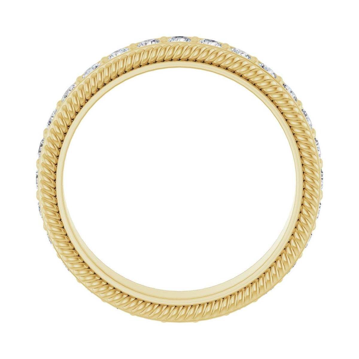 Sapphire Row Lab-Grown Diamond Rope-Edge Eternity Band - 14K Yellow Gold, 2 mm, 6 (view 2)