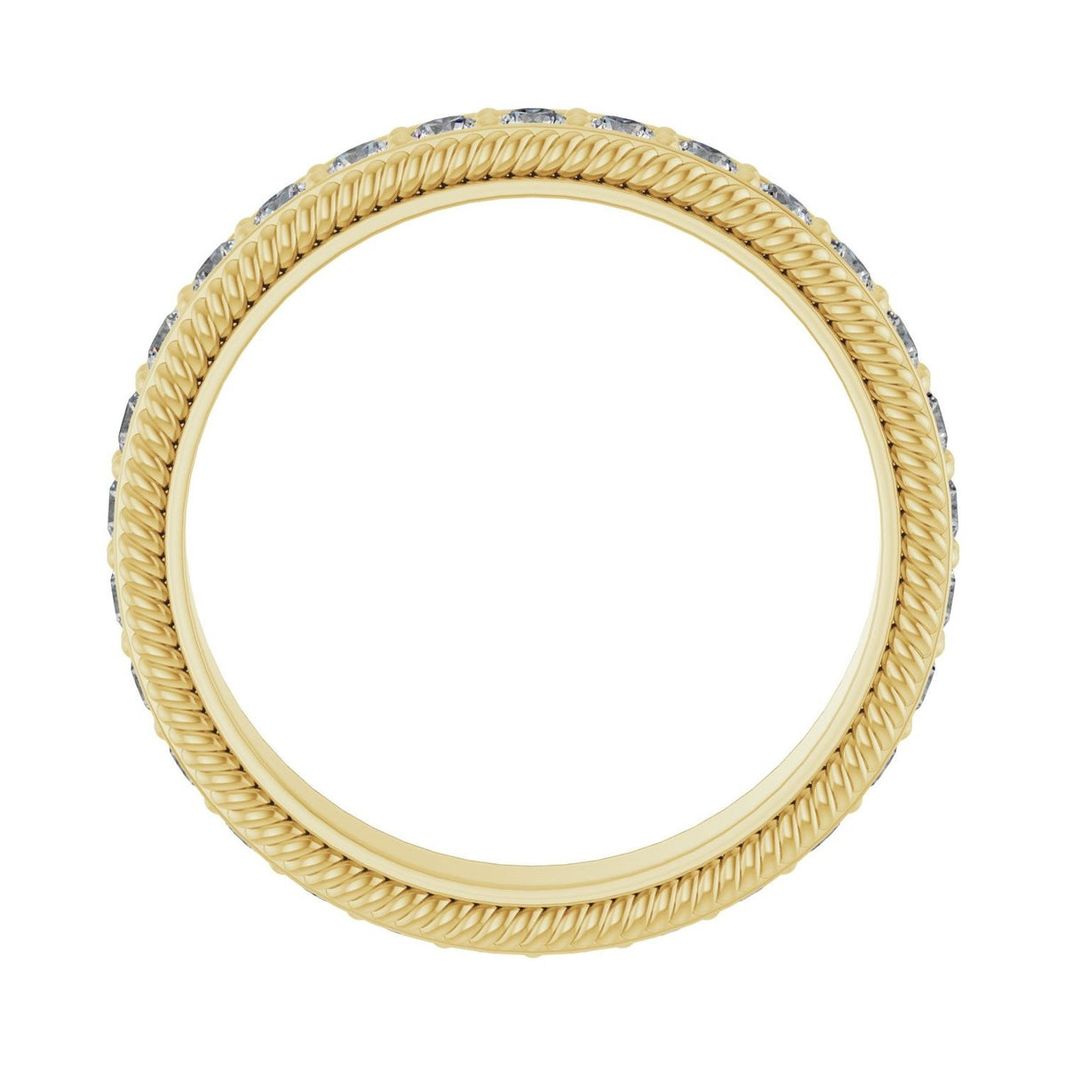 Sapphire Row Lab-Grown Diamond Rope-Edge Eternity Band - 14K Yellow Gold, 2 mm, 7 (view 2)