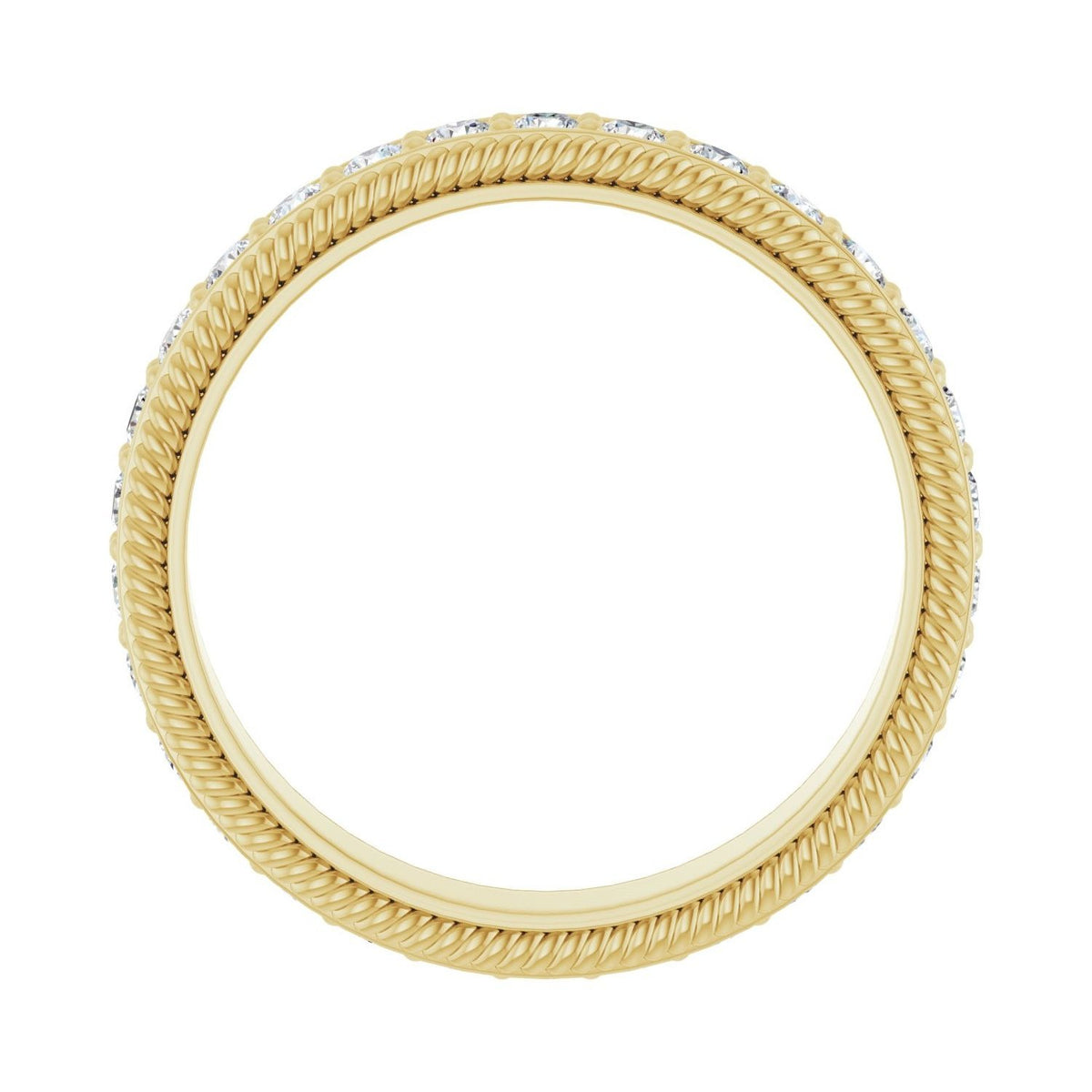 Sapphire Row Lab-Grown Diamond Rope-Edge Eternity Band - 14K Yellow Gold, 2 mm, 8 (view 2)