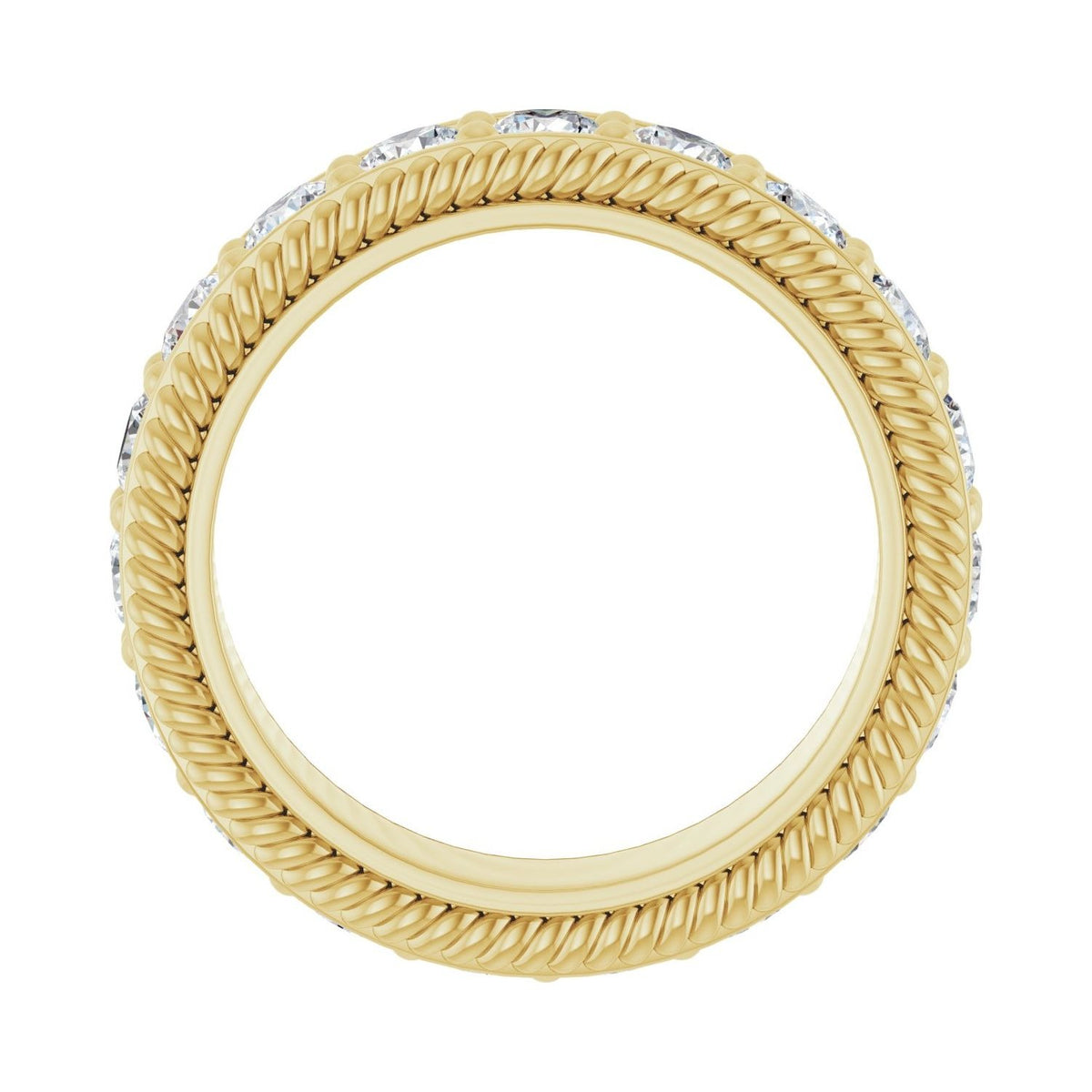 Sapphire Row Lab-Grown Diamond Rope-Edge Eternity Band - 14K Yellow Gold, 3 mm, 5 (view 2)