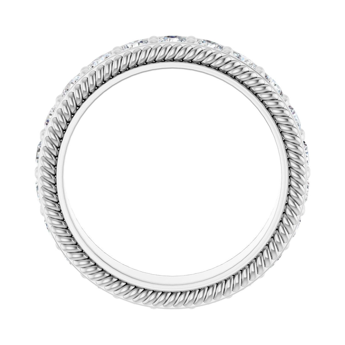 Sapphire Row Lab-Grown Diamond Rope-Edge Eternity Band - Platinum, 2.5 mm, 5.5 (view 2)