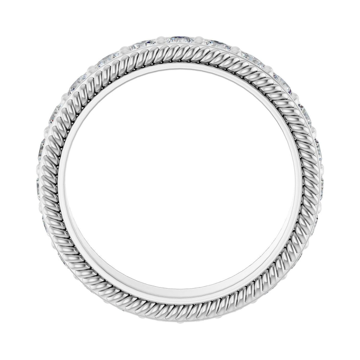 Sapphire Row Lab-Grown Diamond Rope-Edge Eternity Band - Platinum, 2.5 mm, 6.5 (view 2)