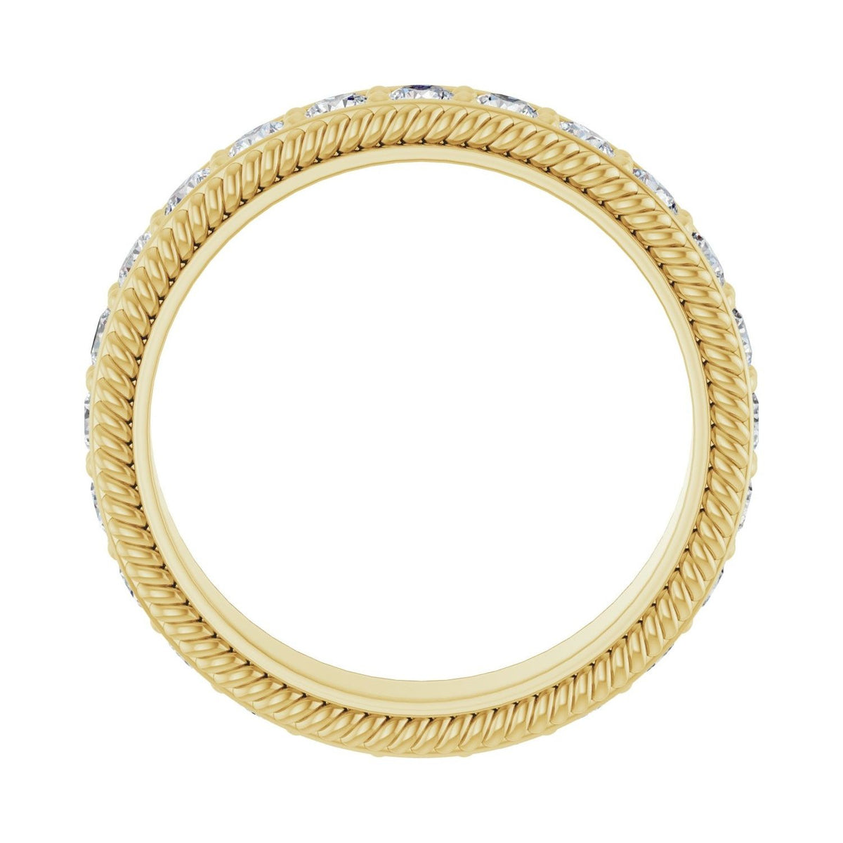 Sapphire Row Lab-Grown Diamond Rope-Edge Eternity Band - 14K Yellow Gold, 2.5 mm, 7 (view 2)